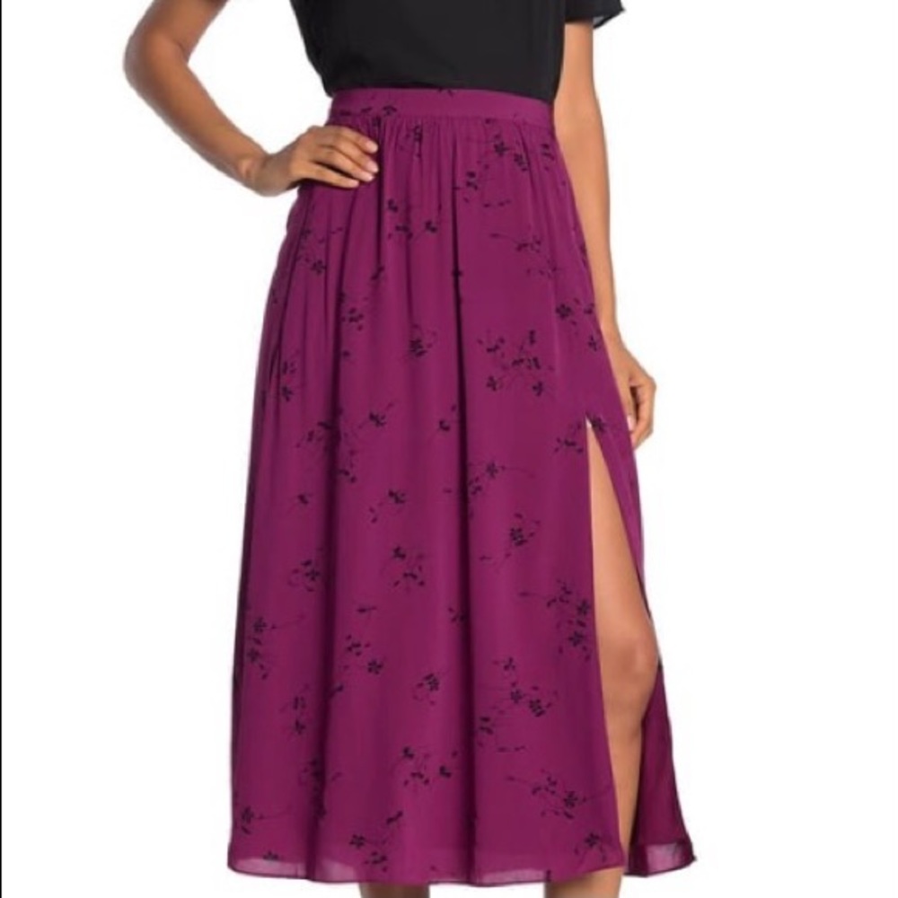 New Joie Duffy Floral Slit Midi skirt size 8